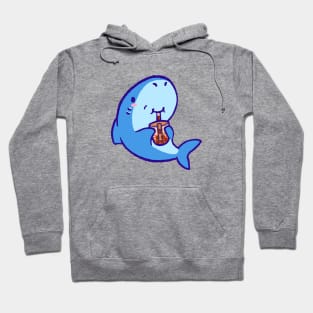 Cute shark drinking boba tea Hoodie